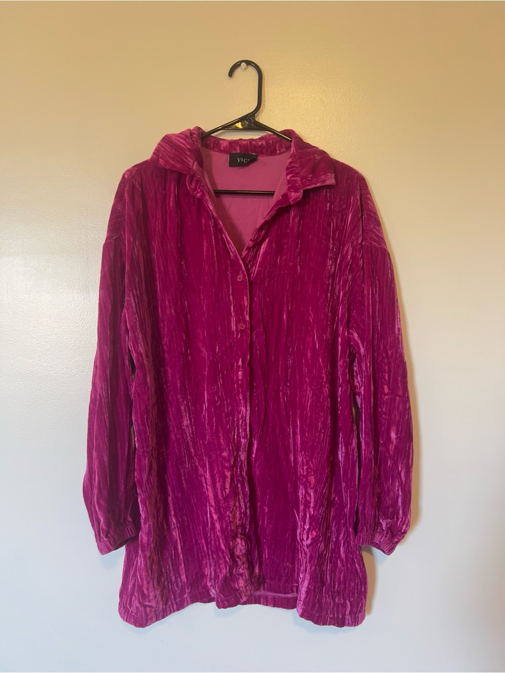 Vici Fuchsia Velvet Dress